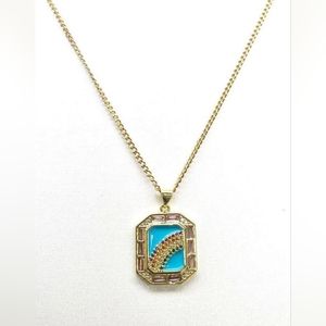 Melania Clara Fortune Collection Fantasy Necklace Gold Tone with Rainbow Pendant